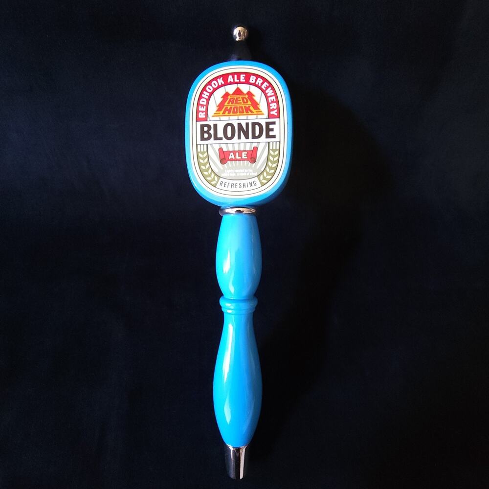 New Redhook Blonde Ale Brewing Home Bar Tap Blue Wood Handle 12.5" Long